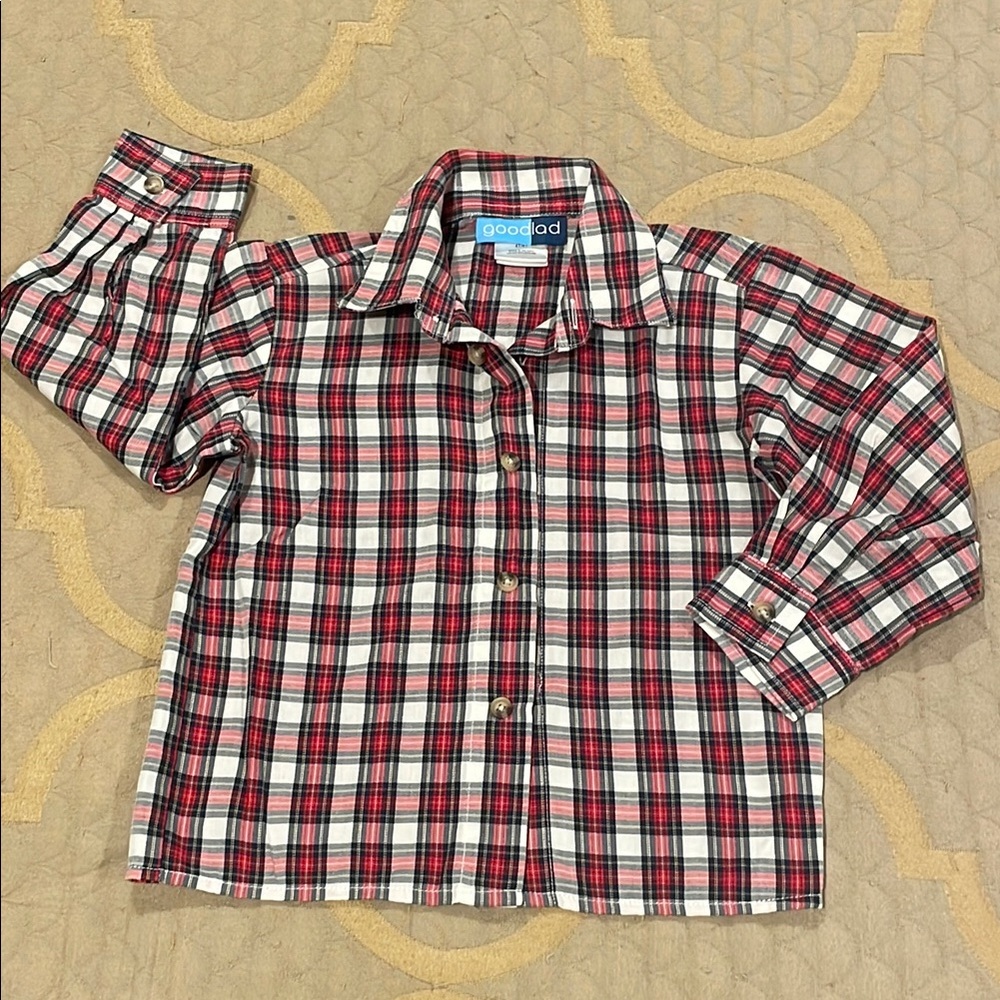 Good Lad Red and White Plaid Kids Shirt
